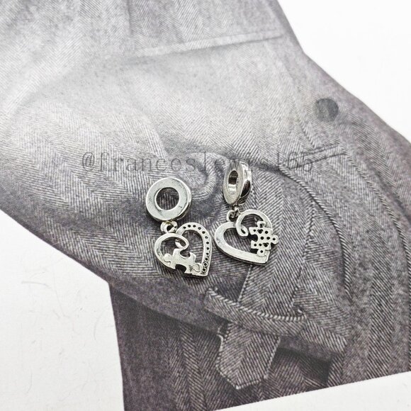 Pandora Puzzle Piece Hearts Splittable Friendship Dangle Charm - Picture 4 of 4